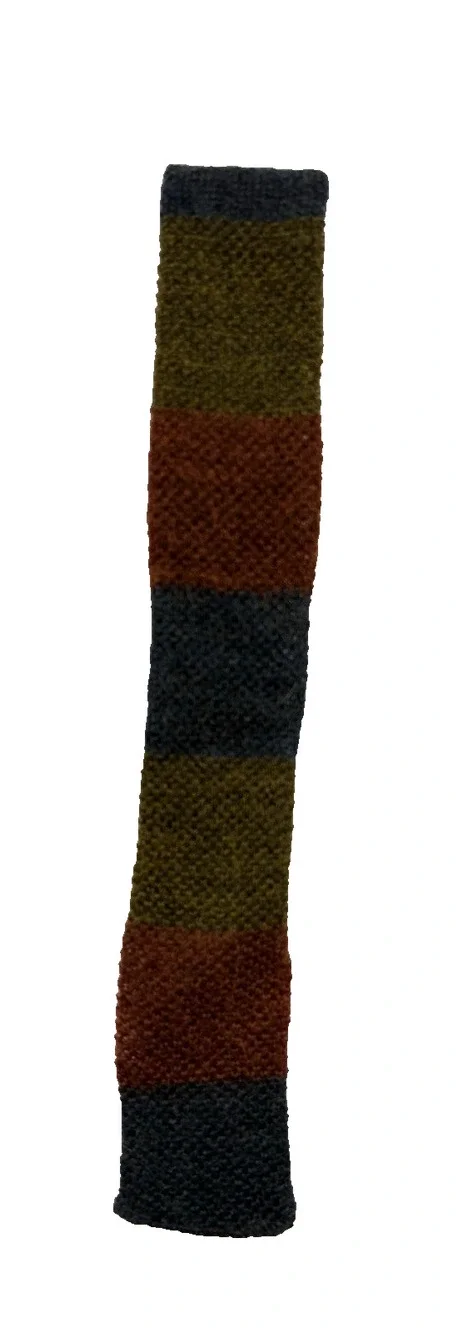 Vintage Rooster Heatherknit Square End Tie striped Collegiate Americana